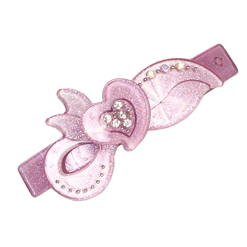 Haarclip, Haarspange, Acryl, Strass, bordeaux, 8543 - zum Schließen ins Bild klicken